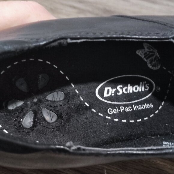 Dr. Scholl's Chip Comfort Shoes Sz 8 1/2  Black Leather Preppy Dress Heels - Picture 7 of 12